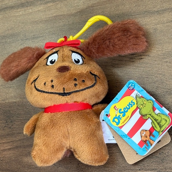 NWT Dr Seuss Grinch MAX DOG Christmas Aurora Plush Stuffed Animal Keychain Clip - Picture 10 of 10